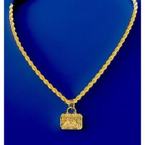 Unbranded Silver Tone Fashion Bag Design Charm w/ 18” .925 Stamped Necklace L-V